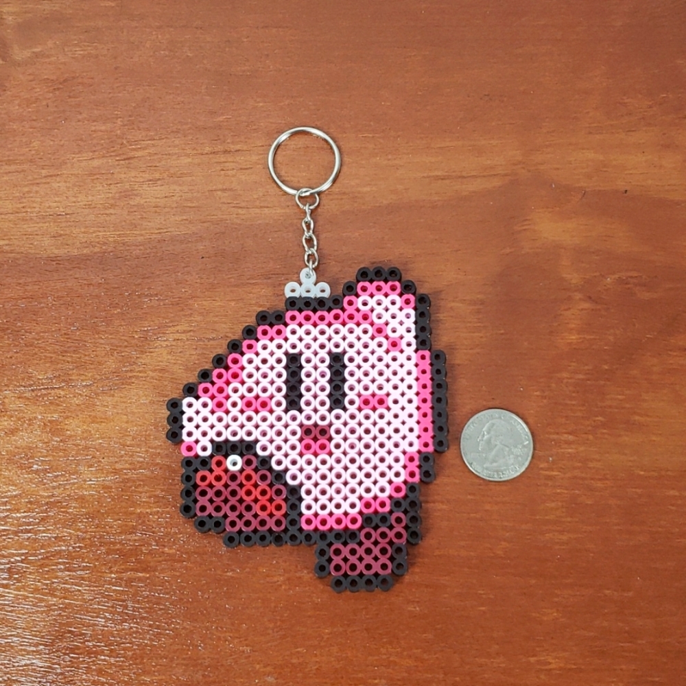 Kirby Keychain Perler Bead Sprite